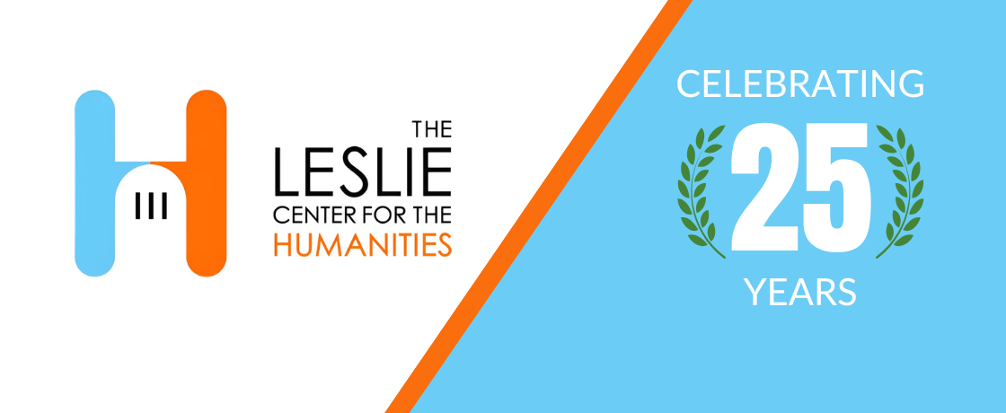 banner showing the leslie center logo combined with a 25th anniversary mark 