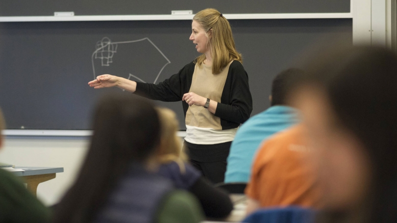 Denise Anthony, Professor of Sociology, teaches class